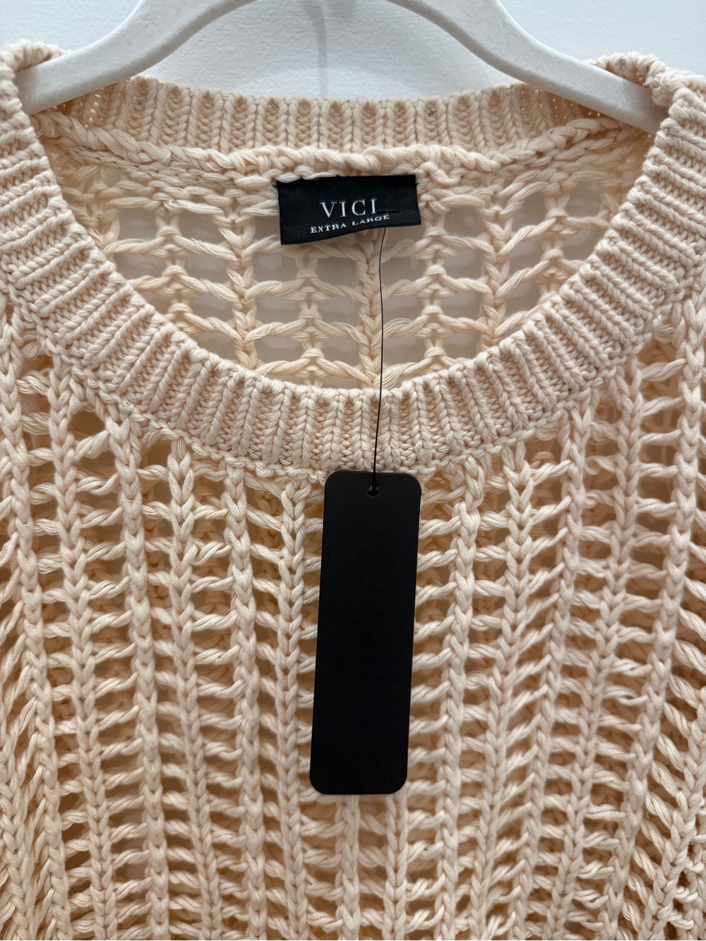 Crochet Open-Knit Beach Sweater - Cream - Picture 10 of 11
